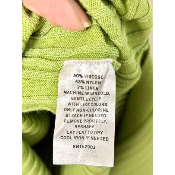 Rachel Parcell RP Short Sleeve Ribbed Knit Bodycon Midi Dress Green Women's M - Picture 5 of 5